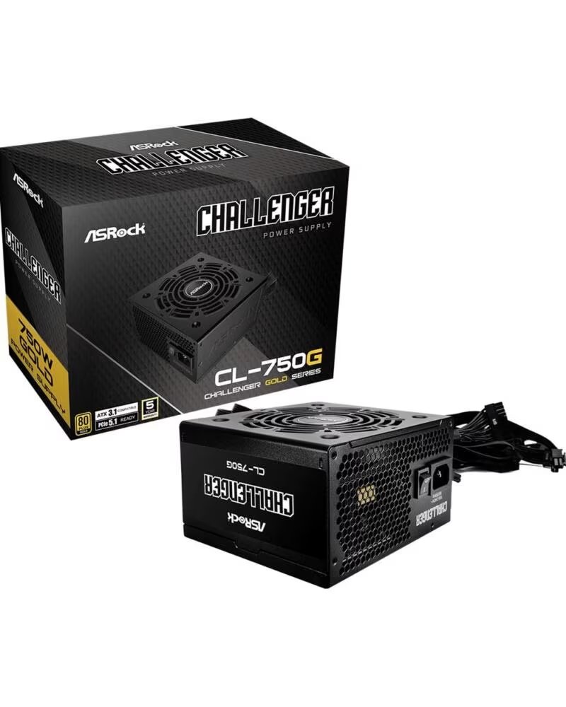 ASROCK Fuente alimentacion challenger cl - 750g gaming atx 750w negra