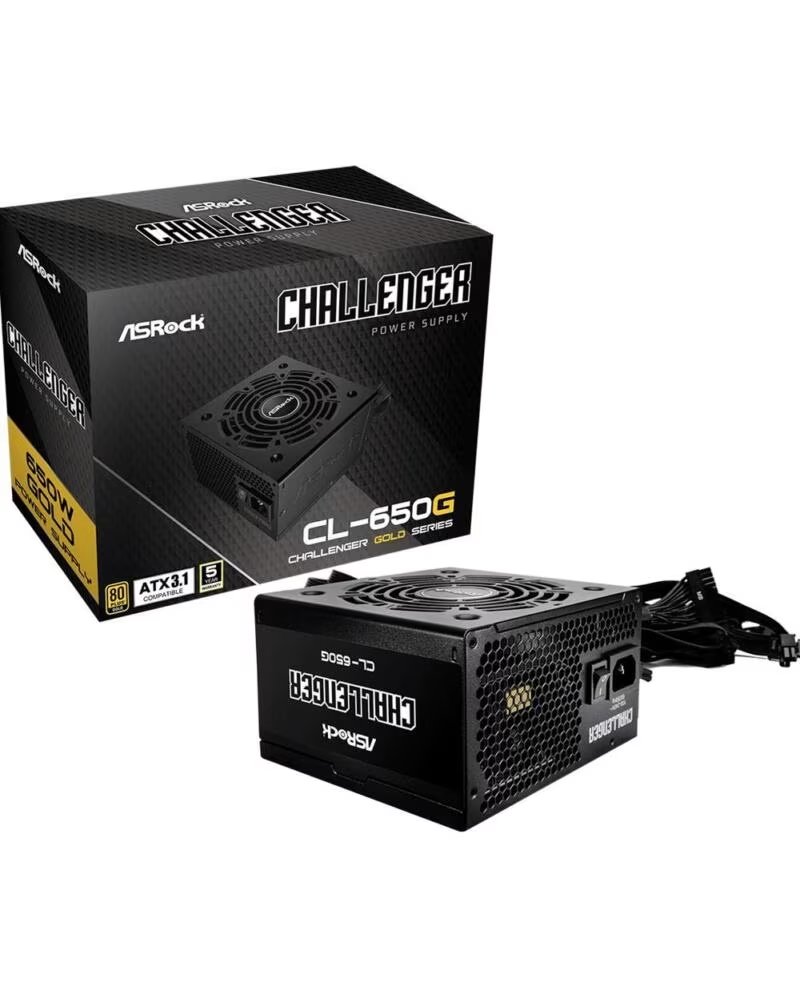 ASROCK Fuente alimentacion challenger cl - 650g gaming atx 650w negra