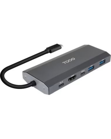 TOOQ Docking USB Tipo-C TQE-2241G- Ranura SSD M 2- 1xHDMI- 2xUSB- 1xUSB Tipo-C- 1xLector Tarjetas- 1xUSB Tipo-C PD