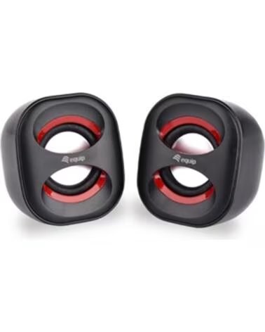 EQUIP Altavoces 2 0 life mini 6w rms color negro y rojo jack 3 5 pulgadas alimetancion usb