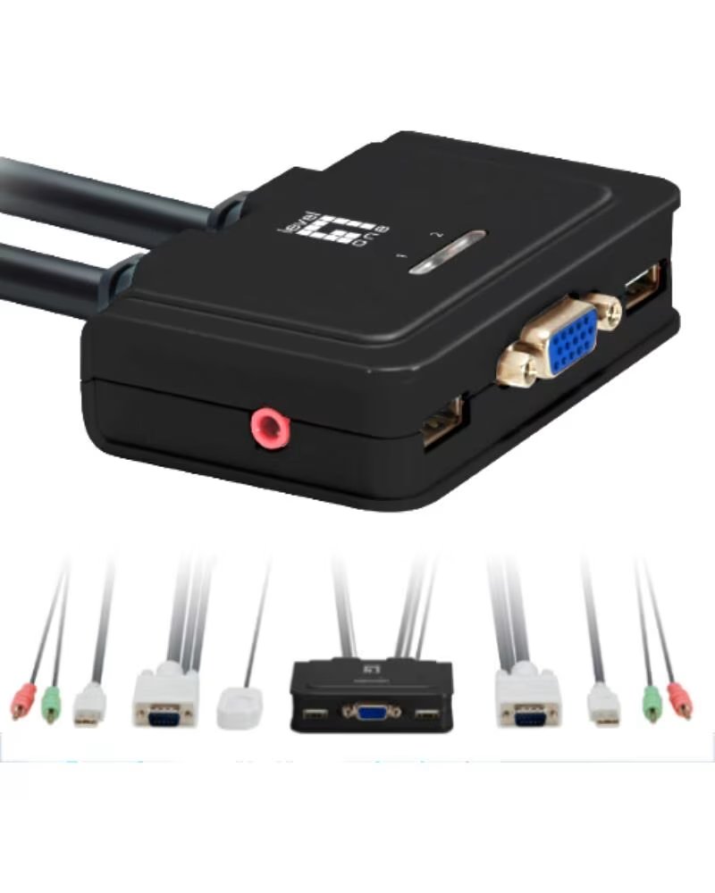 LEVEL ONE Conmutador kvm leven one kvm - 0223 vga usb para 2 cpu