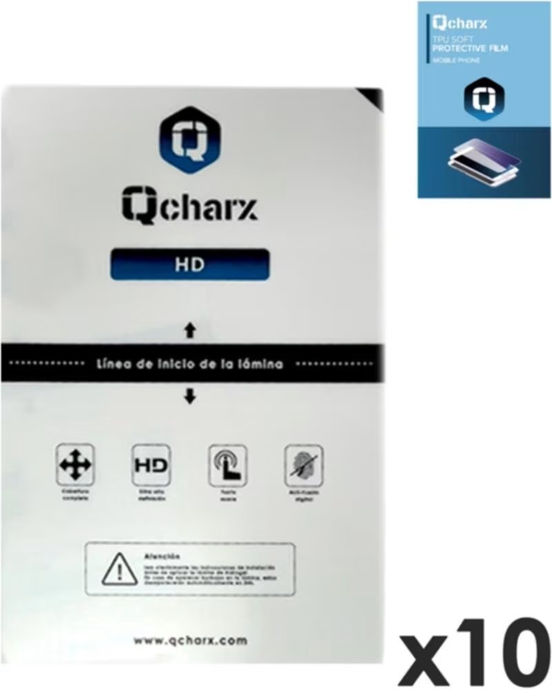 QCHARX INTERNATIONAL Laminas de proteccion frontales para tablet qcharx hidrogel hd qx1 10 unidades
