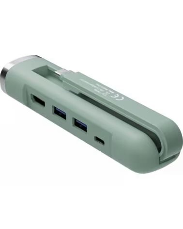 EWENT HUB USB-C Y USB-A MULTIPORT DOCK 5-1 HDMI GREEN