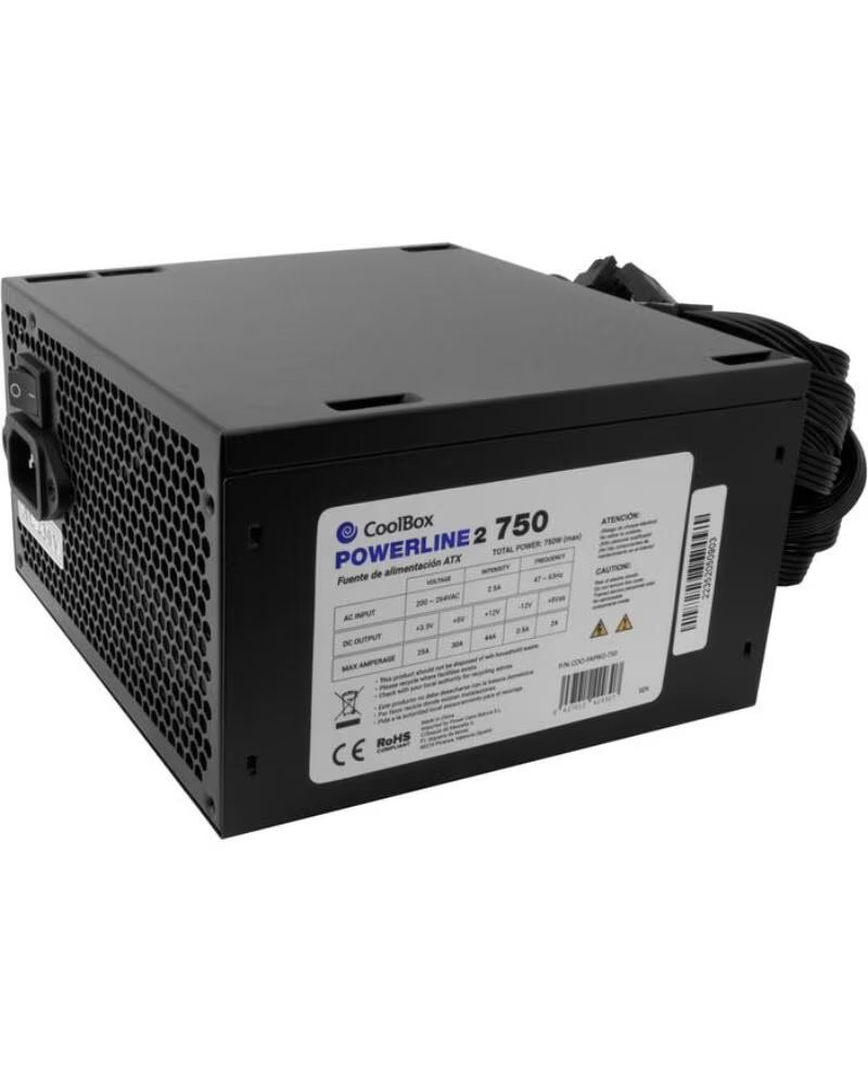 COOLBOX Fuente alimentacion powerline2 black - 750 atx 750w