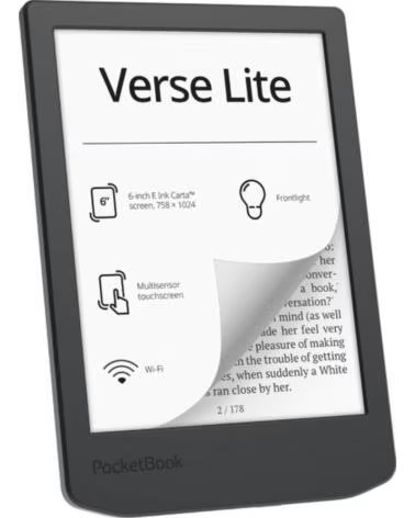 POCKETBOOK READERS VERSE LITE 6 POUCES 8GB MIDNIGHT GREY LISEUSE