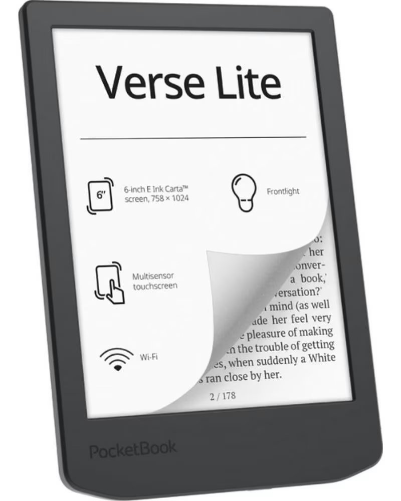 POCKETBOOK READERS VERSE LITE 6 POUCES 8GB MIDNIGHT GREY LISEUSE