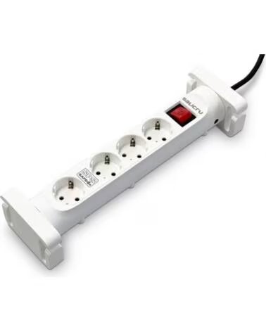 SALICRU Regleta con interruptor SAFE 4S- 4 Tomas de corriente- Cable 1 4m- Blanca