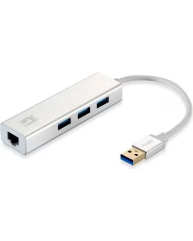LEVEL ONE Adaptador usb 3 0 a gigabit ethernet rj45 hub 3 0 3 puertos