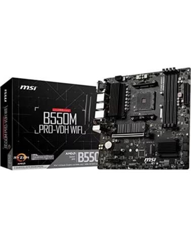 MSI Placa base amd b550m pro - vdh wifi am4 - ddr4 x4 - max 128gb - 3200mhz - display port - hdmi - d - sub - matx