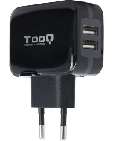 TOOQ Cargador pared usb tqwc - 1s02 2xusb 3 4 atotal ai - tech negro