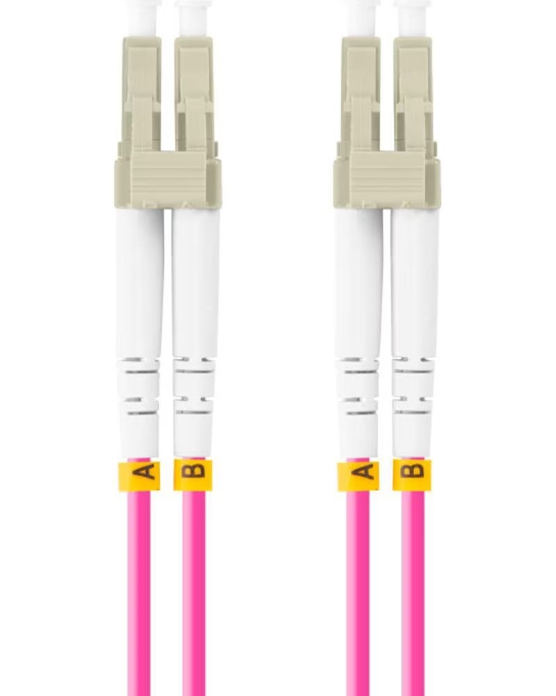 LANBERG Latiguillo fibra optica lc - upc 5m multi duplex om4 50 - 125 lszh violeta
