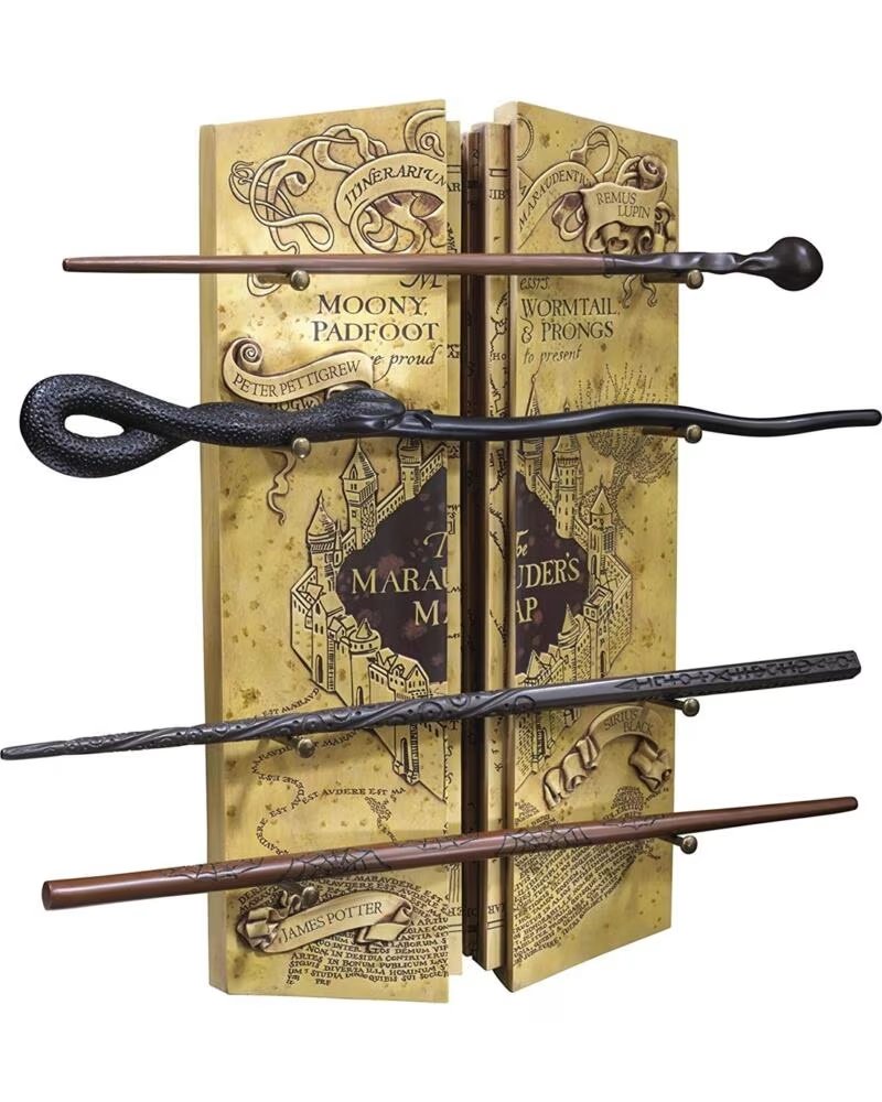 THE NOBLE COLLECTION Replica mapa del merodeador coleccion 4 varitas en expositor harry potter
