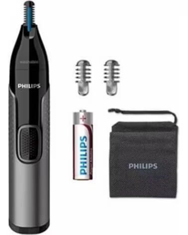 PHILIPS Cortapelos naricero nt3650 - 16 negro 2peines - cuchilla lavable - ducha - recortador - pila aa