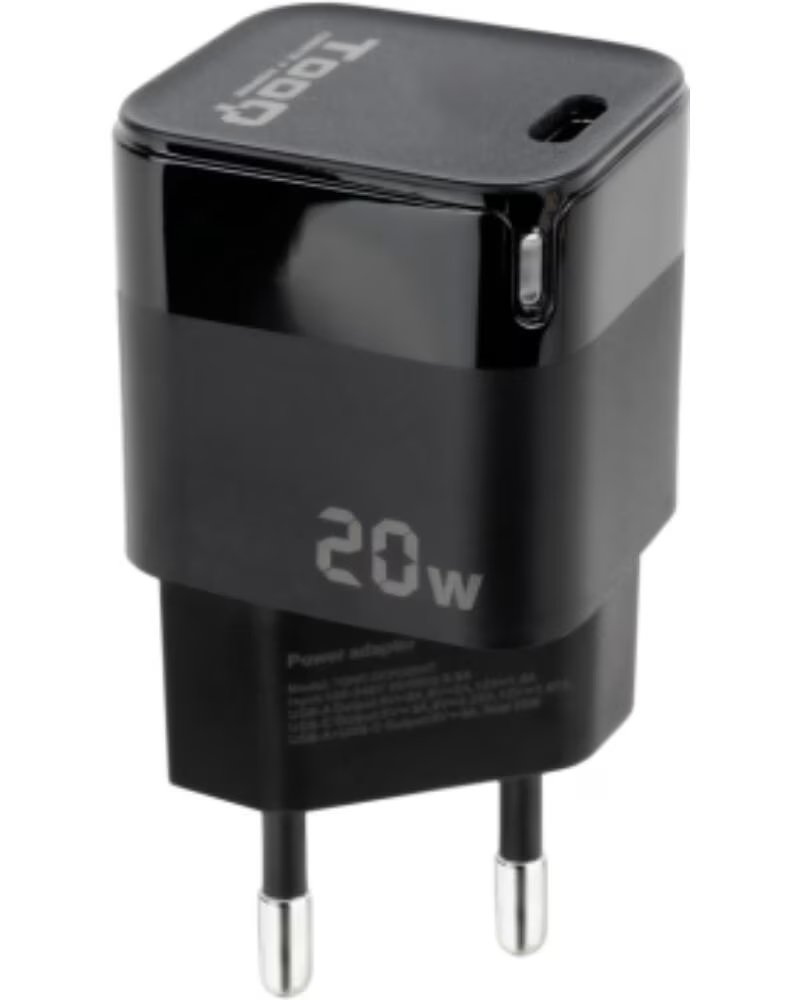 TOOQ Cargador pared usb - c pd 20w negro