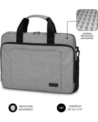 SUBBLIM Maletin Air Padding Laptop Bag para Portatiles hasta 14- Cinta para Trolley- Gris