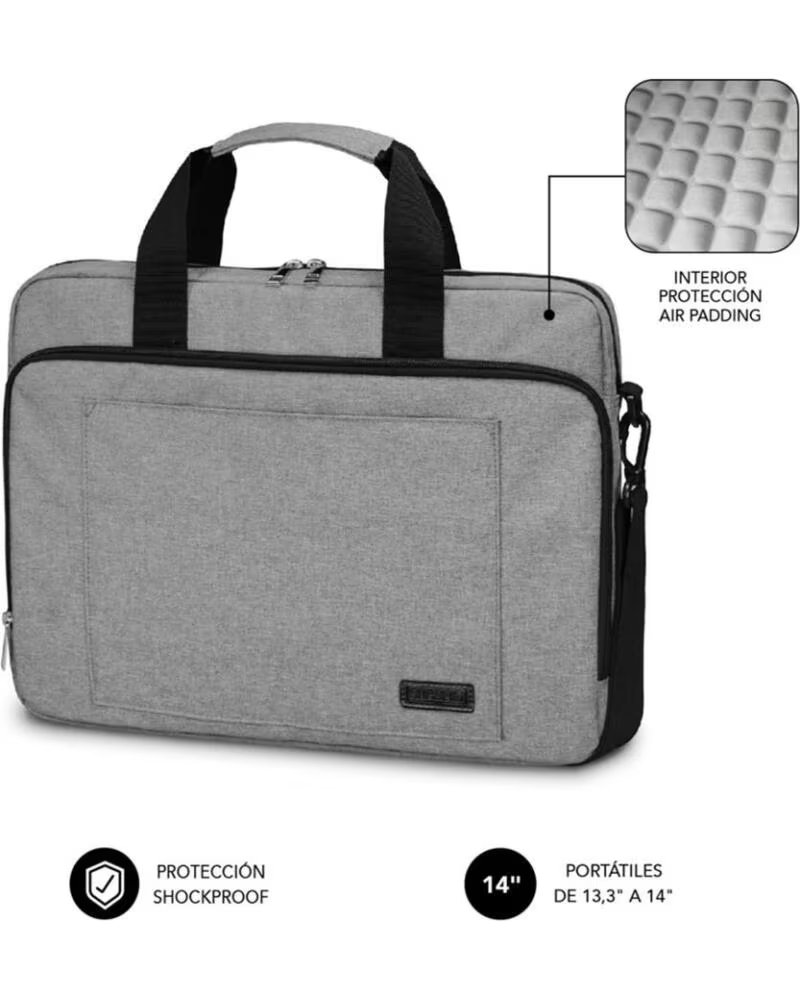 SUBBLIM Maletin Air Padding Laptop Bag para Portatiles hasta 14- Cinta para Trolley- Gris