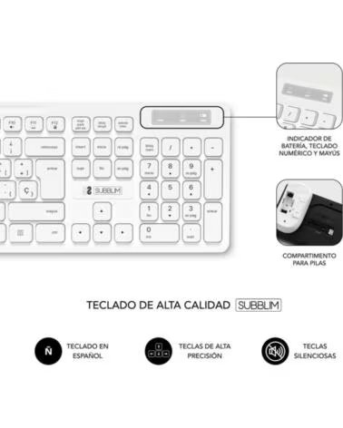 SUBBLIM TASTATUR UND MAUS COMBO BUSINESS SLIM LEISE KABELLOS