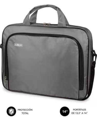 SUBBLIM Maletin Oxford para Portatiles hasta 14- Gris