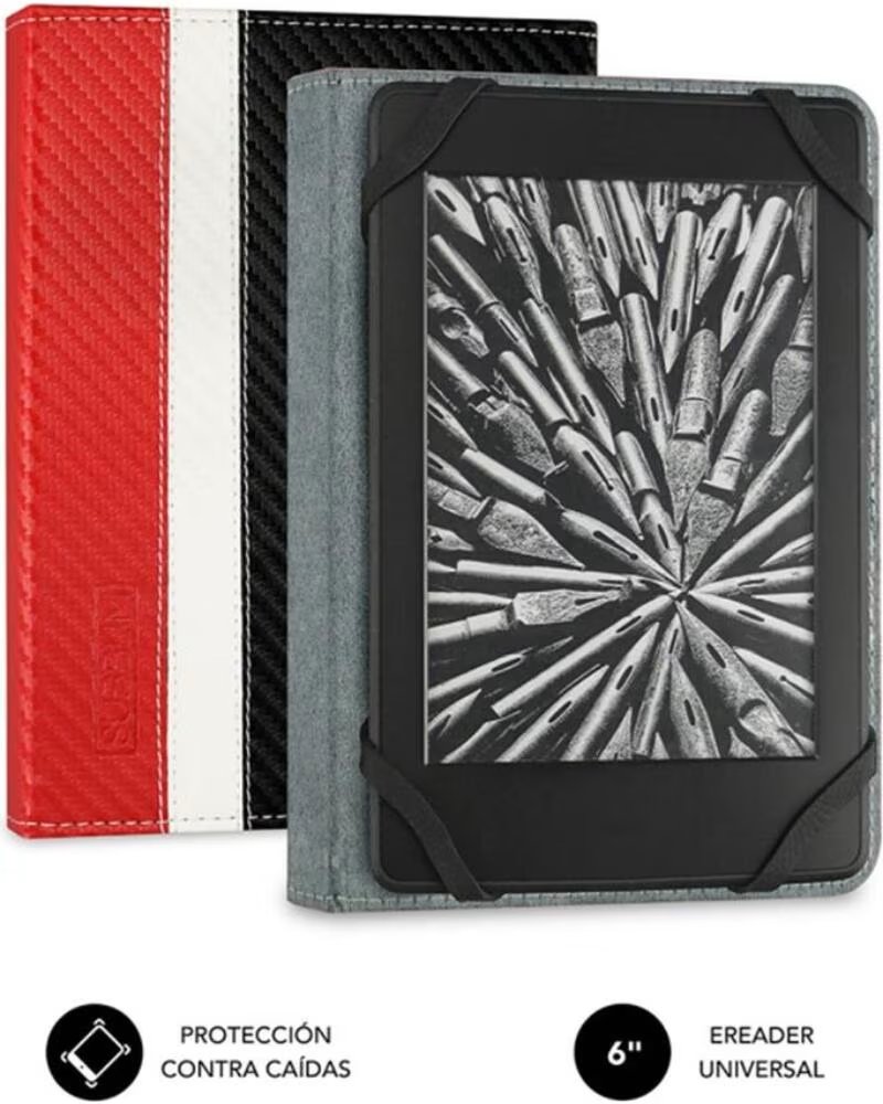 SUBBLIM Funda clever ebook case 6 pulgadas rojo - negro - blanco