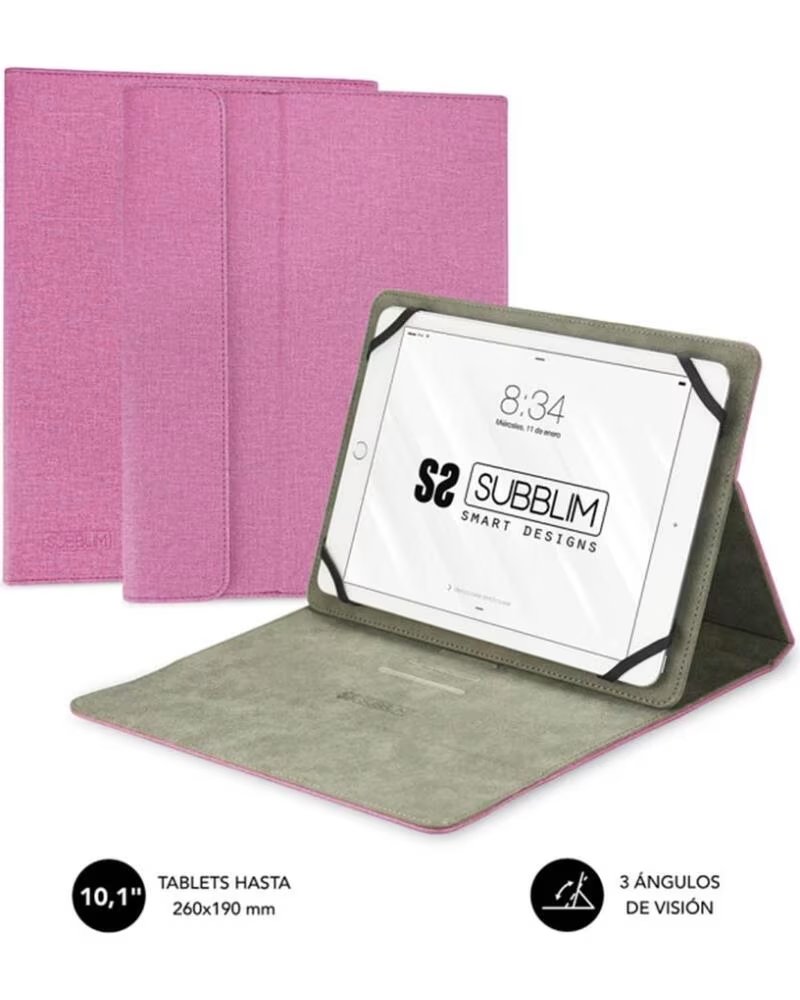 SUBBLIM Funda Clever Stand para Tablets de 9 6-11- Rosa