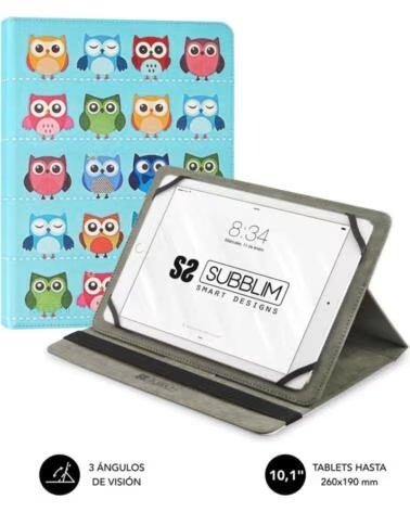 SUBBLIM Funda trendy case para tablet 10 1 pulgadas buhos