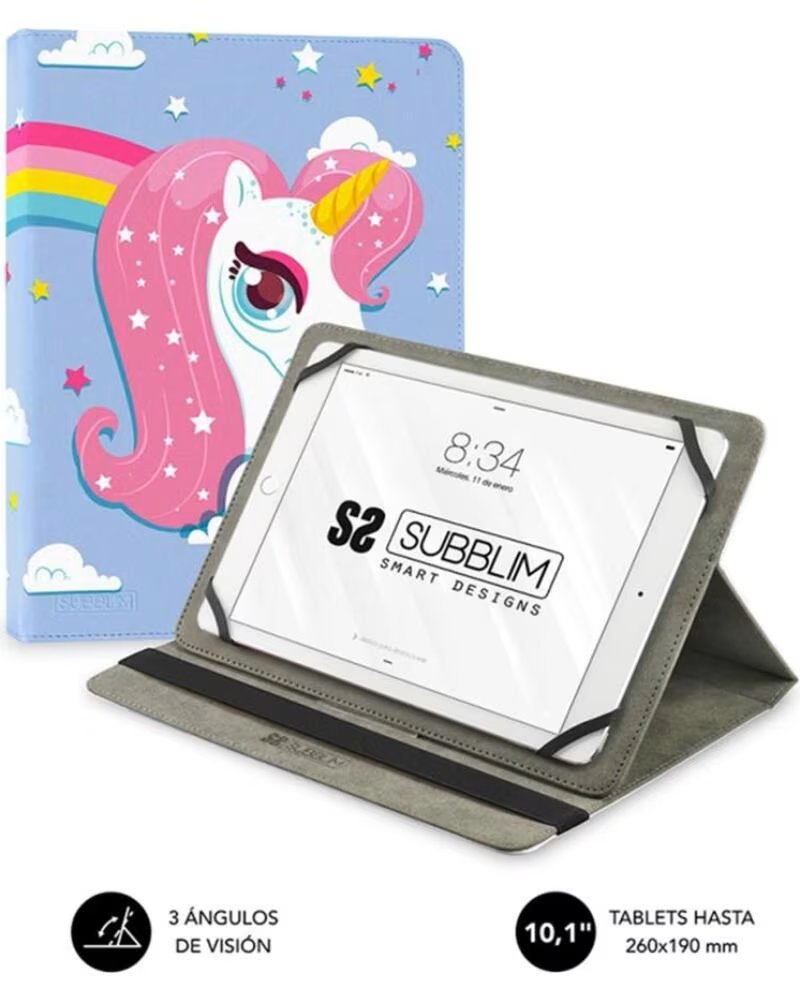 SUBBLIM Funda universal trendy case para tablet 10 1 pulgadas unicorn