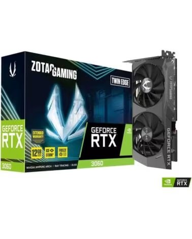ZOTAC Tarjeta grafica gaming rtx 3060 twin edge 12gb gddr6 - 3x dp - 1x hdmi
