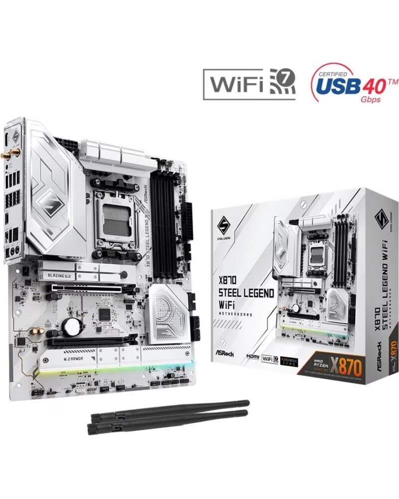 ASROCK Placa base x870 steel legend wifi am5 atx - 4x ddr5