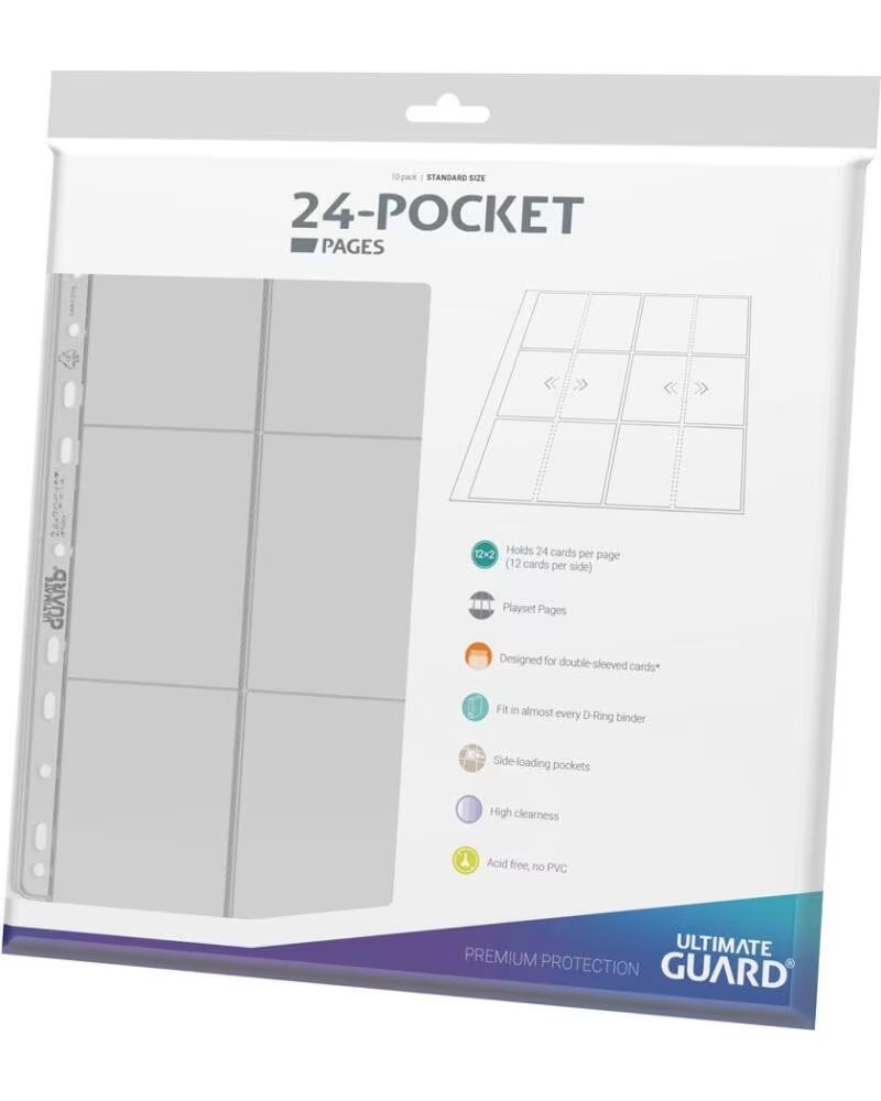 ULTIMATE GUARD Carpeta transparente de 24 bolsillos y cuatro filas de paginas - carga lateral 10