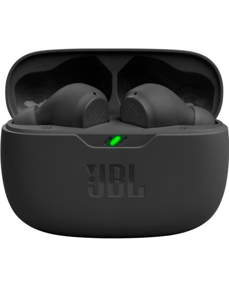 JBL Auriculares Bluetooth Wave Beam con estuche de carga- Autonomia 8h- Negros