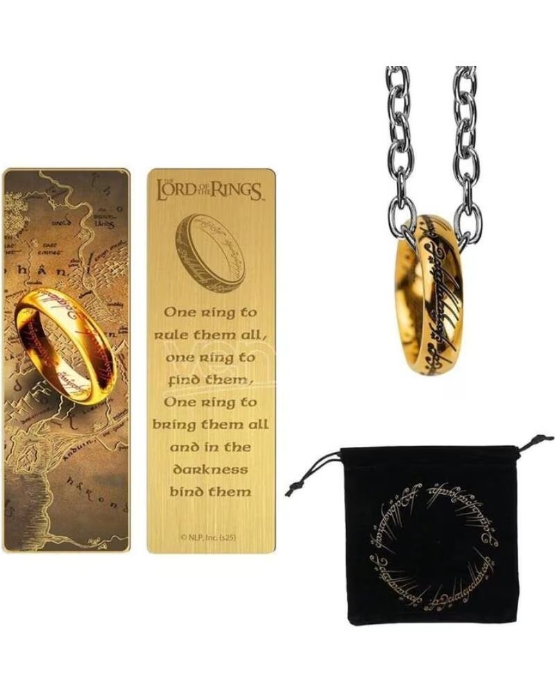 CINEREPLICAS Pack regalo el senor de los anillos marcapaginas metal y anillo unico