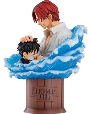 ICHIBANSHO FIGURA ONE PIECE SHANKS LUFFY RED HAIR PIRATES 15 CM