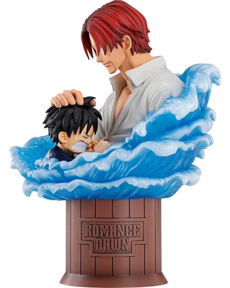 ICHIBANSHO FIGURA ONE PIECE SHANKS LUFFY RED HAIR PIRATES 15 CM