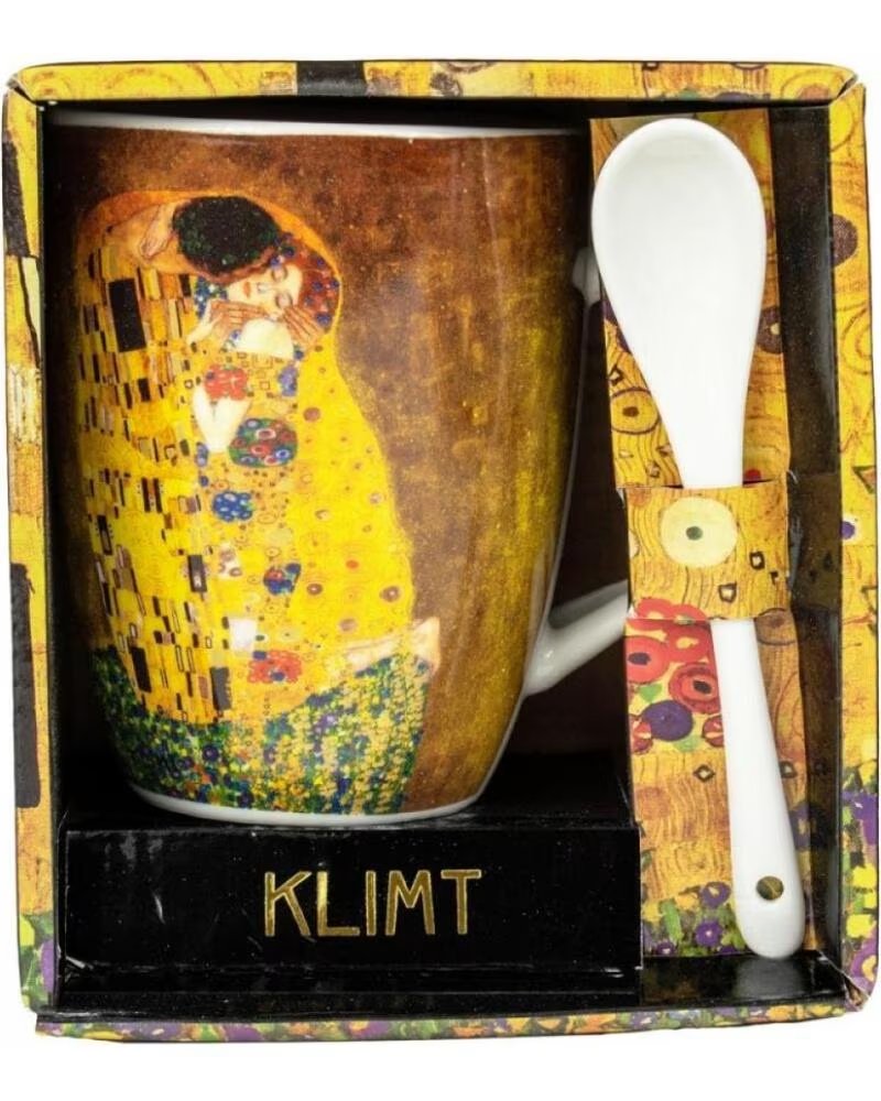 ENESCO Taza con cuchara el beso gustav klimt
