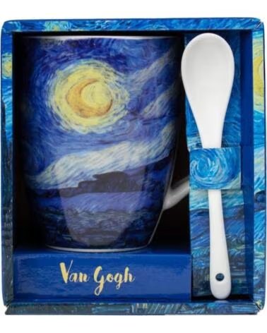 ENESCO TAZA CON CUCHARA NOCHE ESTRELLADA VAN GOGH