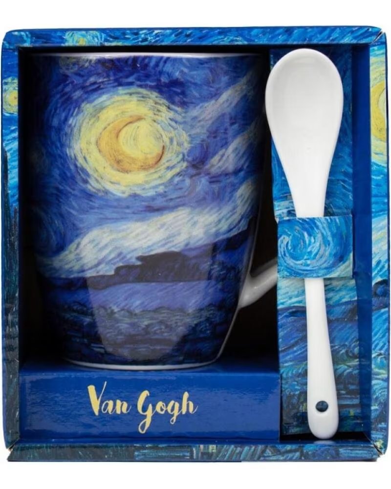 ENESCO TAZA CON CUCHARA NOCHE ESTRELLADA VAN GOGH