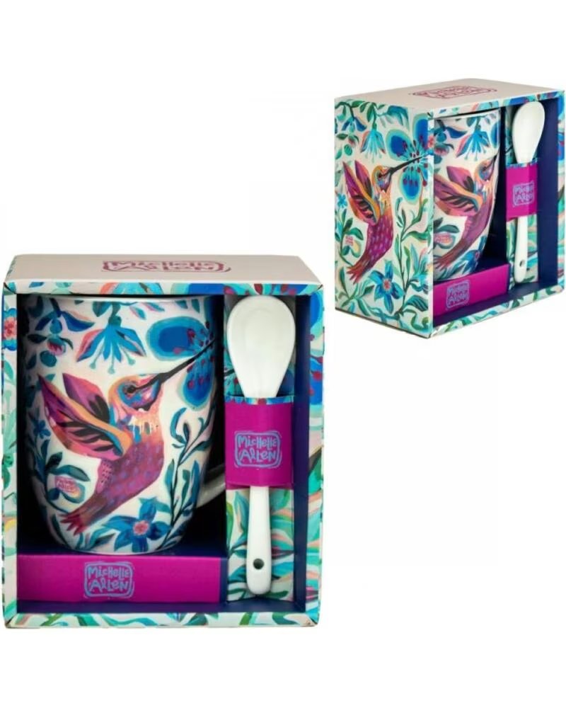 ENESCO Taza con cuchara colibri