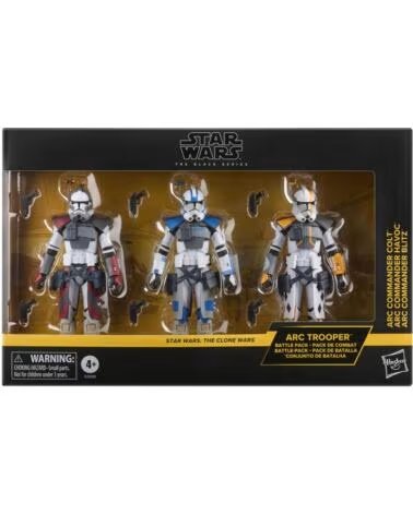 HASBRO Set 3 figuras star wars the black series the clone wars arc commander colt havoc blitz
