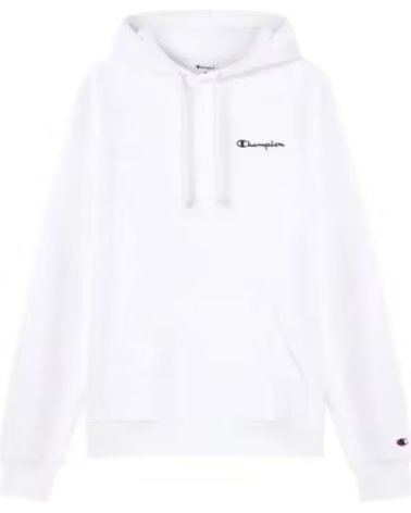 CHAMPION 221790 WHT FELPA UOMO FODERATA IN PELUCHE E PICCOLO LOGO RICAMATO ICONS BIANCO BLANCO