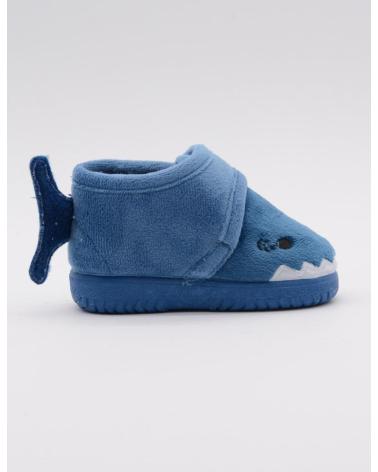 PANTOFOLE VICTORIA SQUALO VELCRO BLU NEONATO AZUL