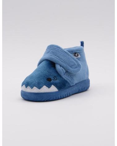 PANTOFOLE VICTORIA SQUALO VELCRO BLU NEONATO AZUL