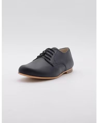 ZAPATOS DE CORDONES PIRUFIN DE COMUNIÓN EN PIEL AZUL AZUL