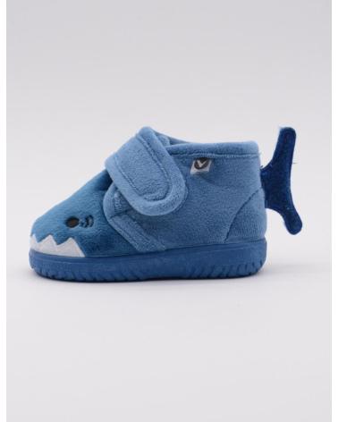 PANTOFOLE VICTORIA SQUALO VELCRO BLU NEONATO AZUL