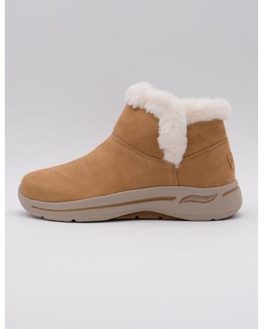 SKECHERS GO WALK ARCH FIT CHERISH 144400 - KOMFORT STIEFEL FÜR DAMEN MIT KUNSTFELLFUTTER IN KAMEL PELO