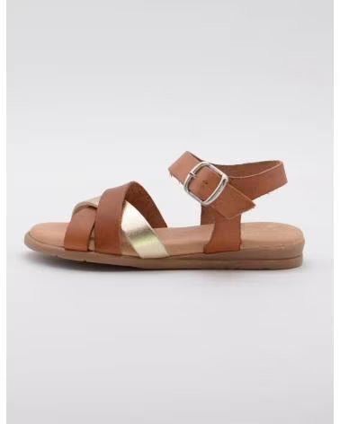 SANDALES ALEYKOS EN CUIR MARRON À LANIÈRES CROISÉES MARRON