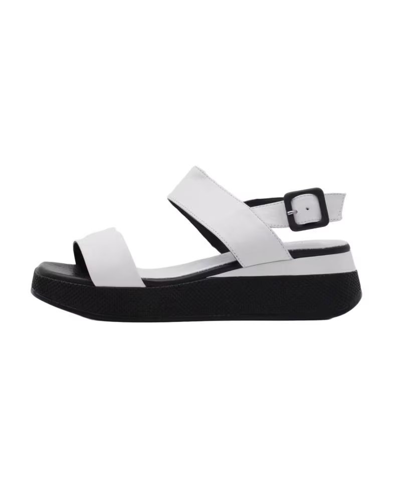 SANDALIA LA PINTA PLATAFORMA BICOLOR BLANCO Y NEGRO BLANCO