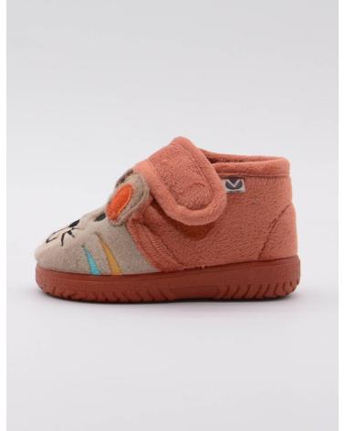 VICTORIA OJALA 5119 - PANTUFAS INFANTIS COM DESIGN DE ANIMAIS, COR TIJOLO TEJA