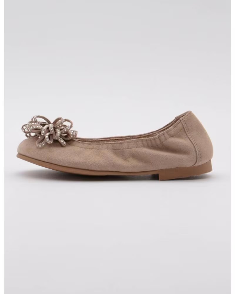 SAPATILHAS RUTH MONA BRILHANTES DE CAMURÇA BEGE BEIGE