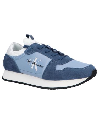 Sapatilhas de Homem CALVIN KLEIN YM0YM00553 LACEUP NY-LTH 0G1 ICELAND BLUE-DARK DENIM-WHITE