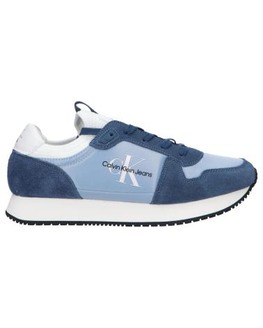 Sapatilhas de Homem CALVIN KLEIN YM0YM00553 LACEUP NY-LTH 0G1 ICELAND BLUE-DARK DENIM-WHITE